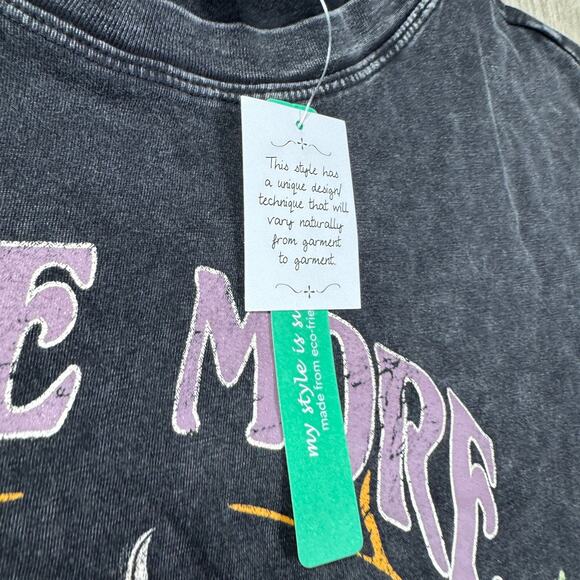 Love More Hippie Boho Shirt Adult M Gray Wash NWT Stitch & Pine Celestial Sun - Picture 2 of 6